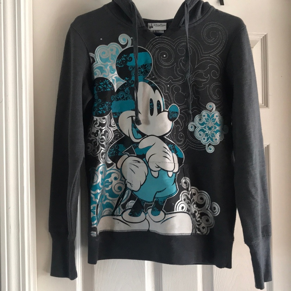 Authentic Disney Hoodie with Velvet Mickey detail